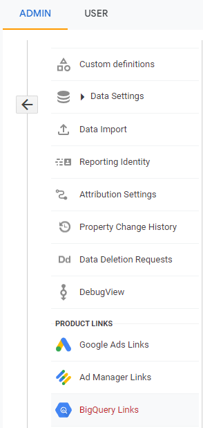 BigQuery Link in GA4